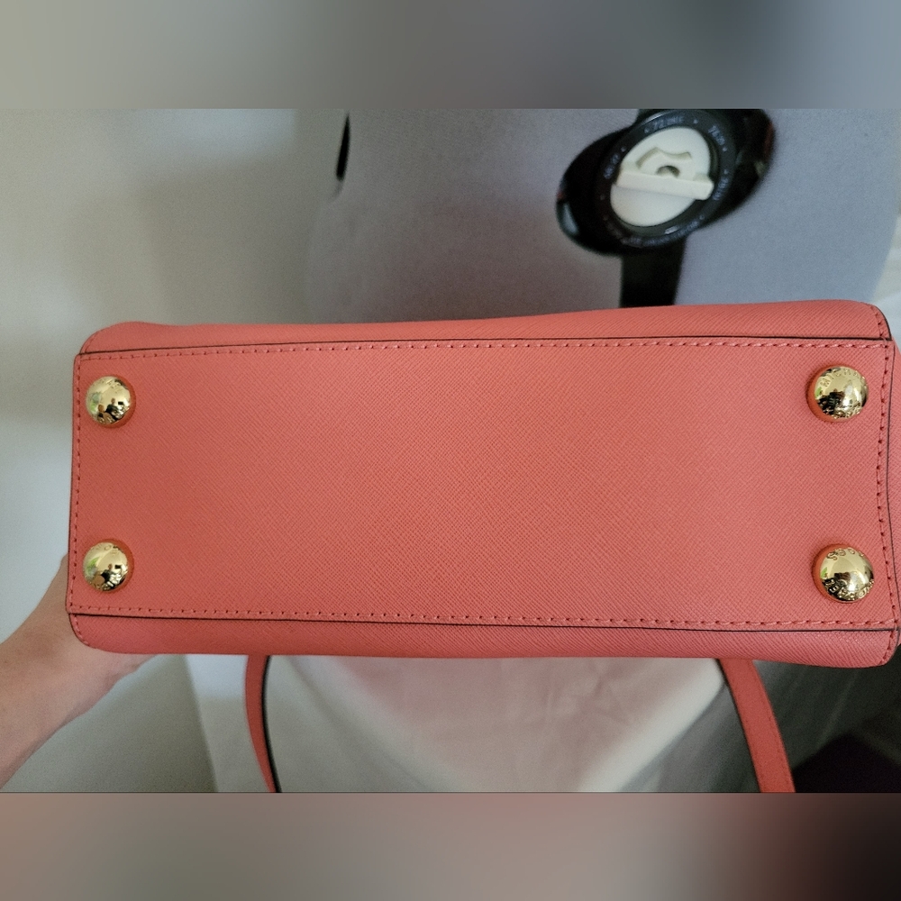 Michael Kors Coral Chain Satchel Crossbody Leather Handbag - Picture 5 of 6